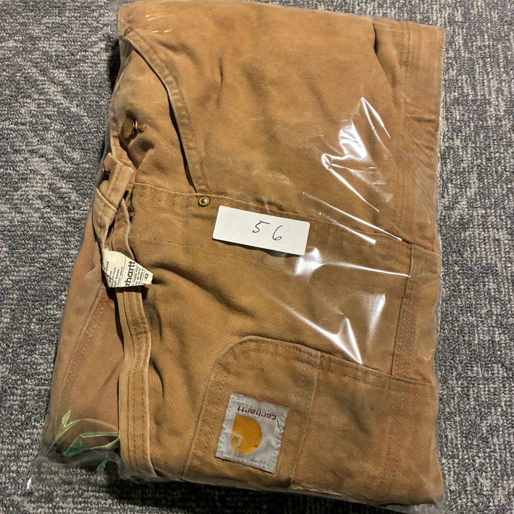 Carhartt Duck Bib Overalls Men's 42x28 Brown Unlined Workwear - Picture 11 of 11